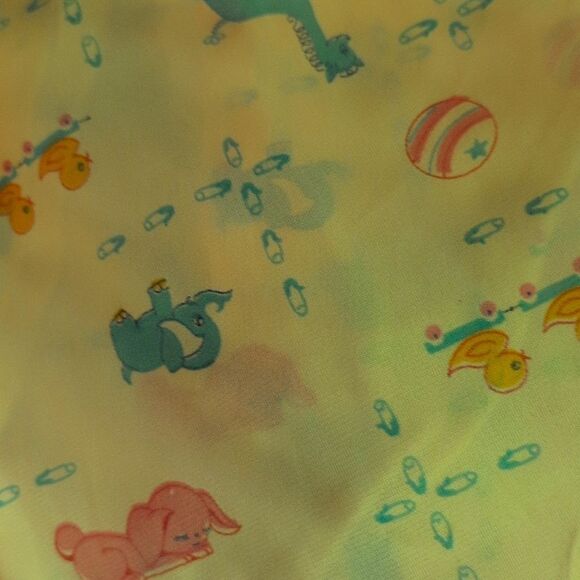 Vintage MCM Lot Of 3 Bolts Of Baby Sheer Nursery Baby Animal Print Material Rare - Picture 11 of 12